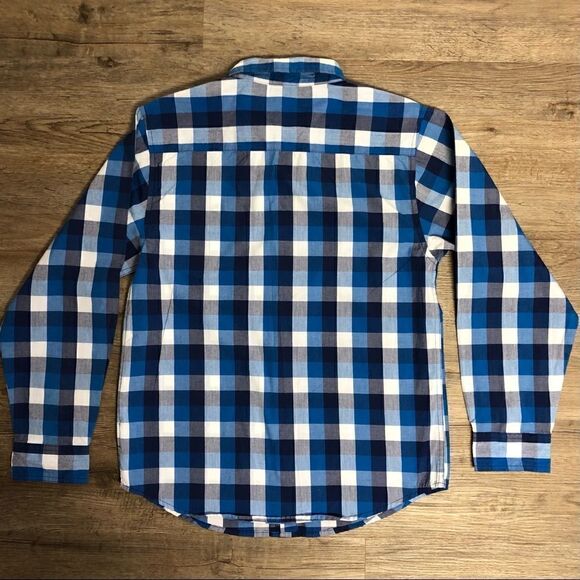 Wrangler Boys Blue Plaid Button Up Shirt Size XXL 18 - Picture 7 of 7